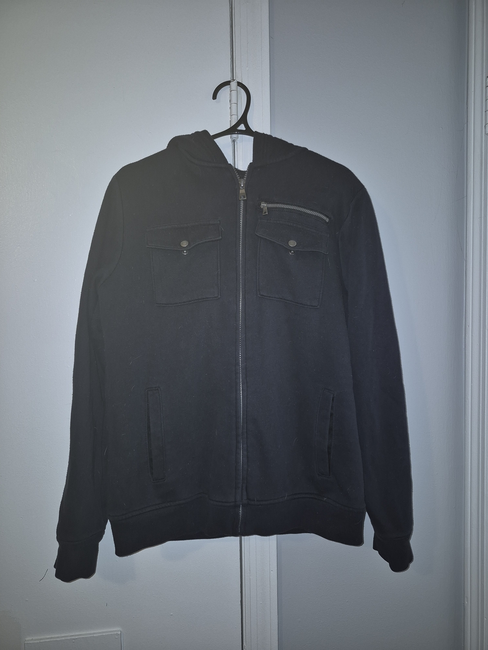 Urban Pipeline Men's XL Black Zip-Up Hooded Sweater